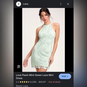Mint Green Love Story Dress XL- Lulus (sold out online!)